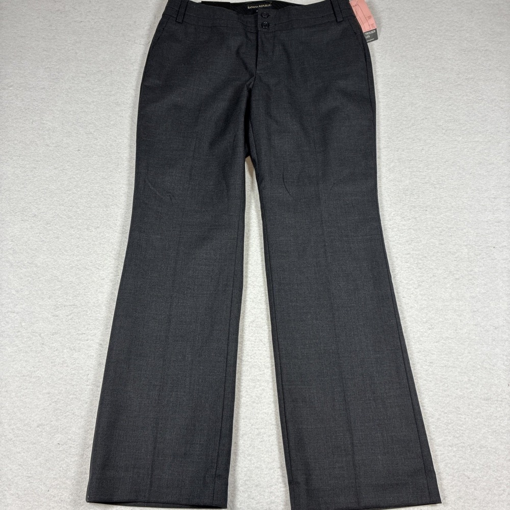 Banana Republic Martin Fit Pants 10P Wool Blend Gray Professional Career Capsule
